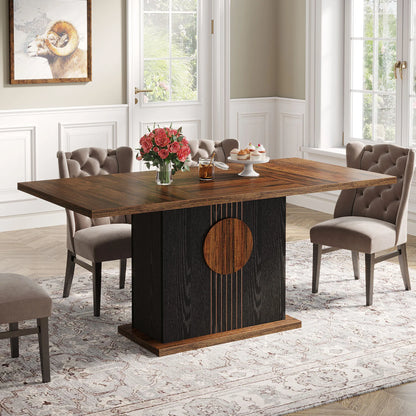 55" Rectangular Farmhouse Wood Dinner Table