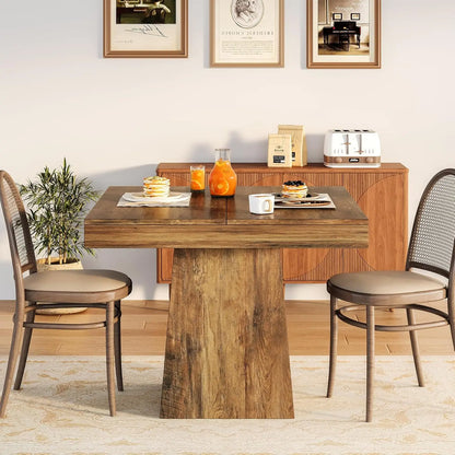 31.5-Inch Kitchen Table Small Dinner Table with Sturdy Pedestal Base