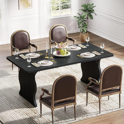 63-Inch Rectangular Modern Kitchen Table, Farmhouse Large Kitchen