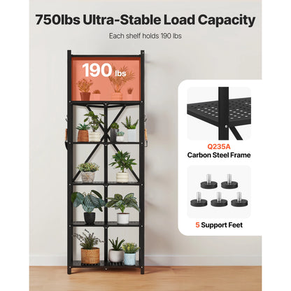 SucceBuy 6/5/4/3 Tier Black Shelving Unit Organizer for Garage Kitchen