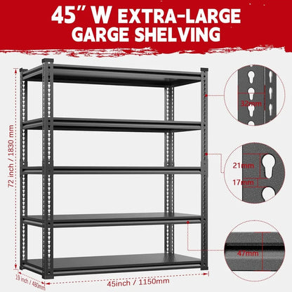 Shelving Unit 3000LBS, Aluminum Metal Shelves for Basement