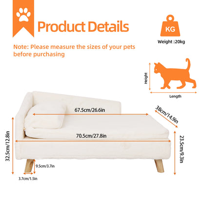 Elevated Pet Bed,Nordic Pet Stool Bed with Cozy Pad Waterproof