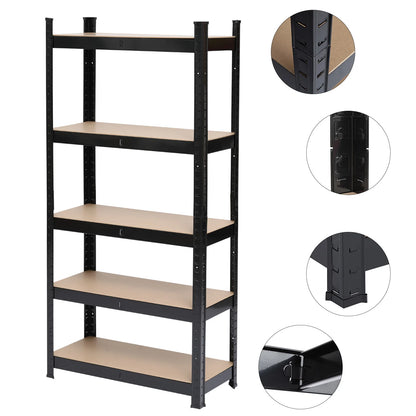 5 Tier Heavy Duty Metal Shelving Rack Unit Garage Storage Shelf